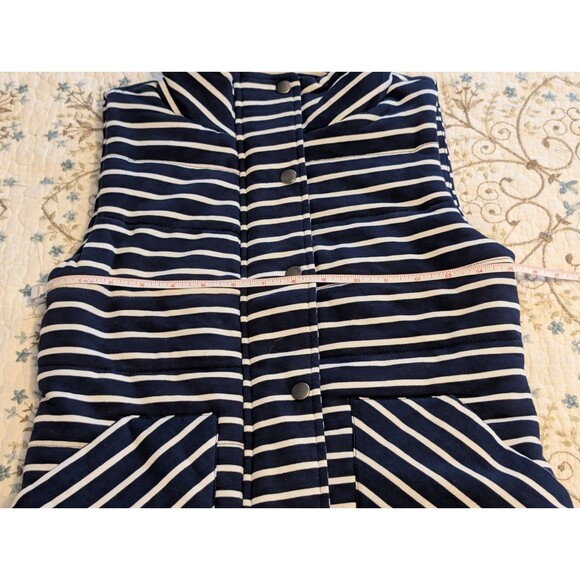 Grace & Lace Full Zip/ Snap Buttons Navy Blue With White Stripes Vest Womens XXS - Picture 9 of 13